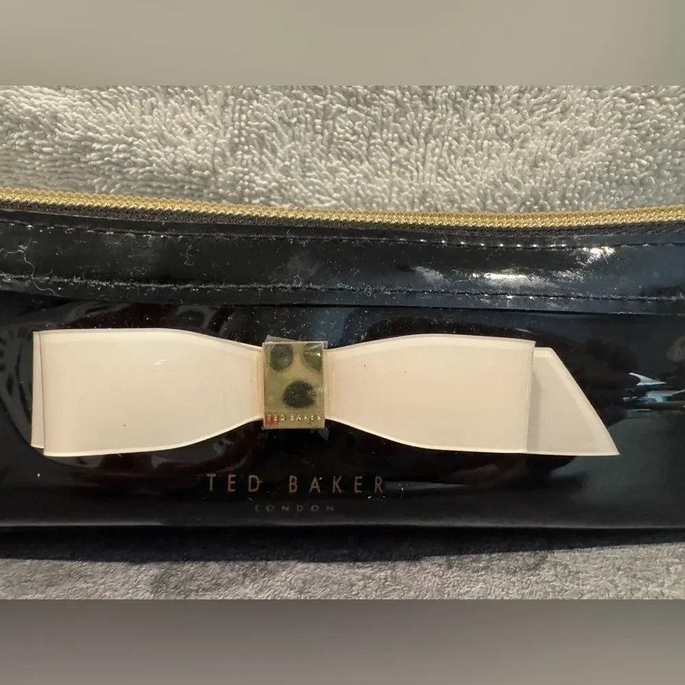 Ted Baker Black Patent Pouch with Bow